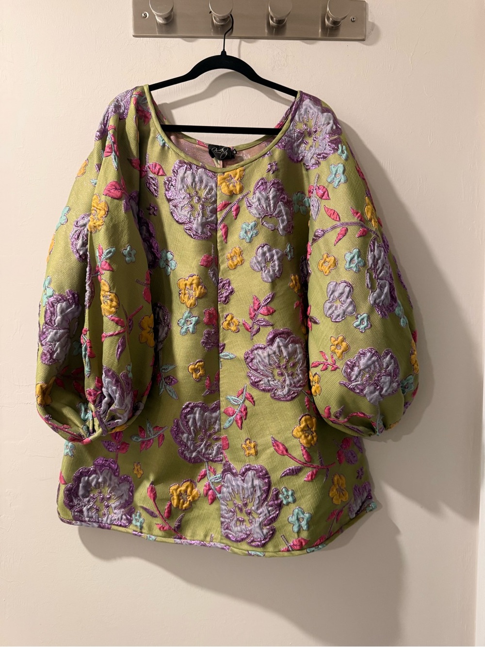 Free People Arianne Elmy Good Luck Puff Sleeve Designer Mini Flower Poplin Dress